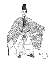 A coloring page of japanese clothing